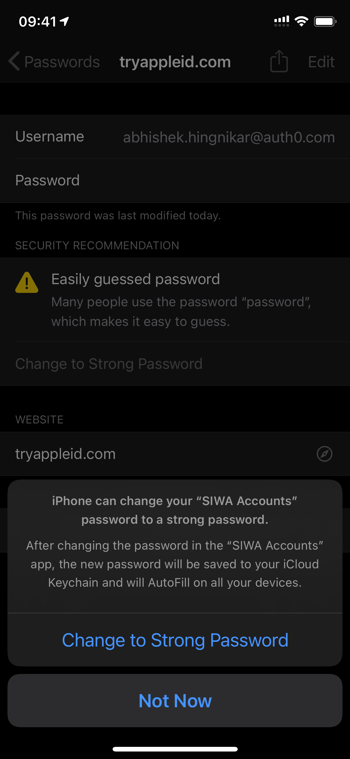 Apple Keychain password upgrade confirmation