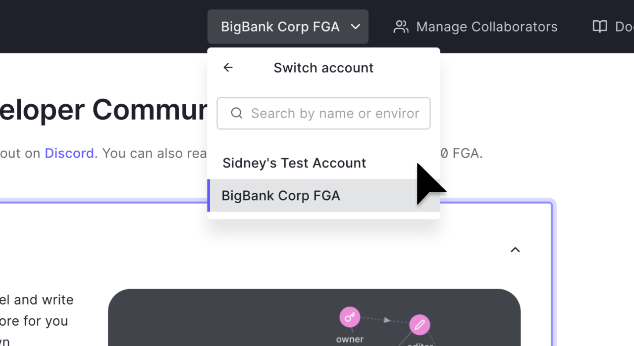 Image showing switching account