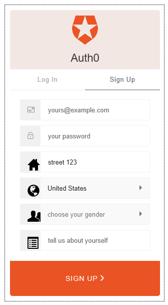 Auth0 customized sign up Lock