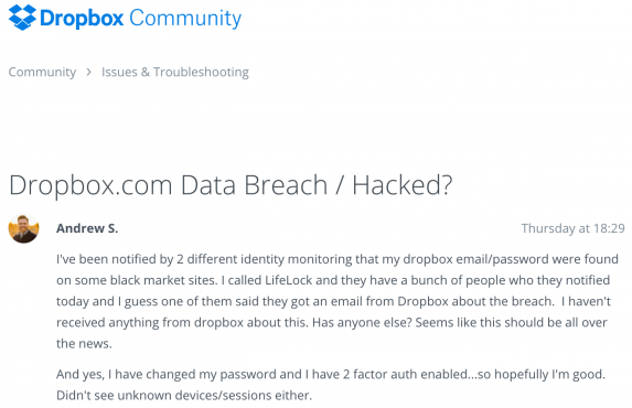 Dropbox data breach