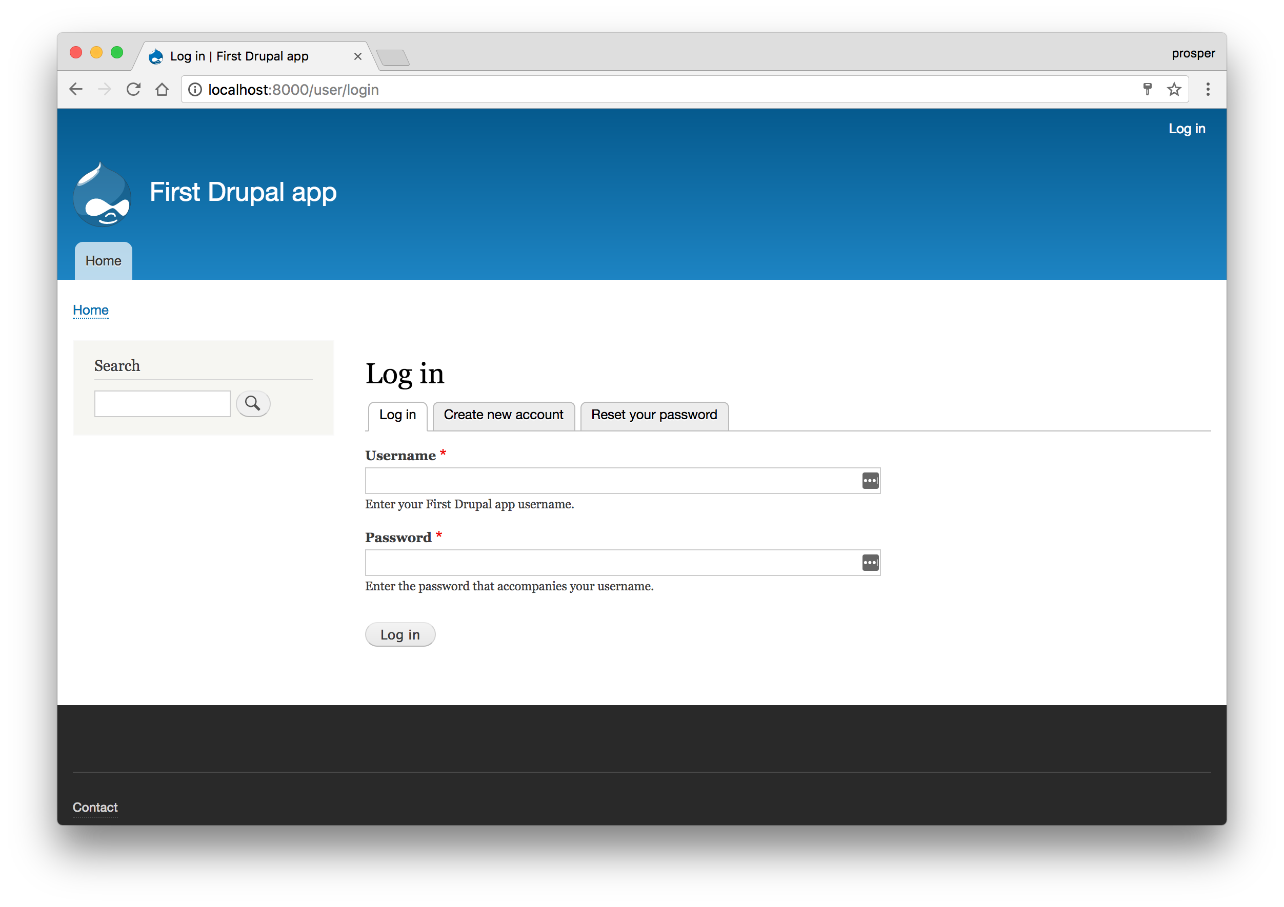 drupal login into my website