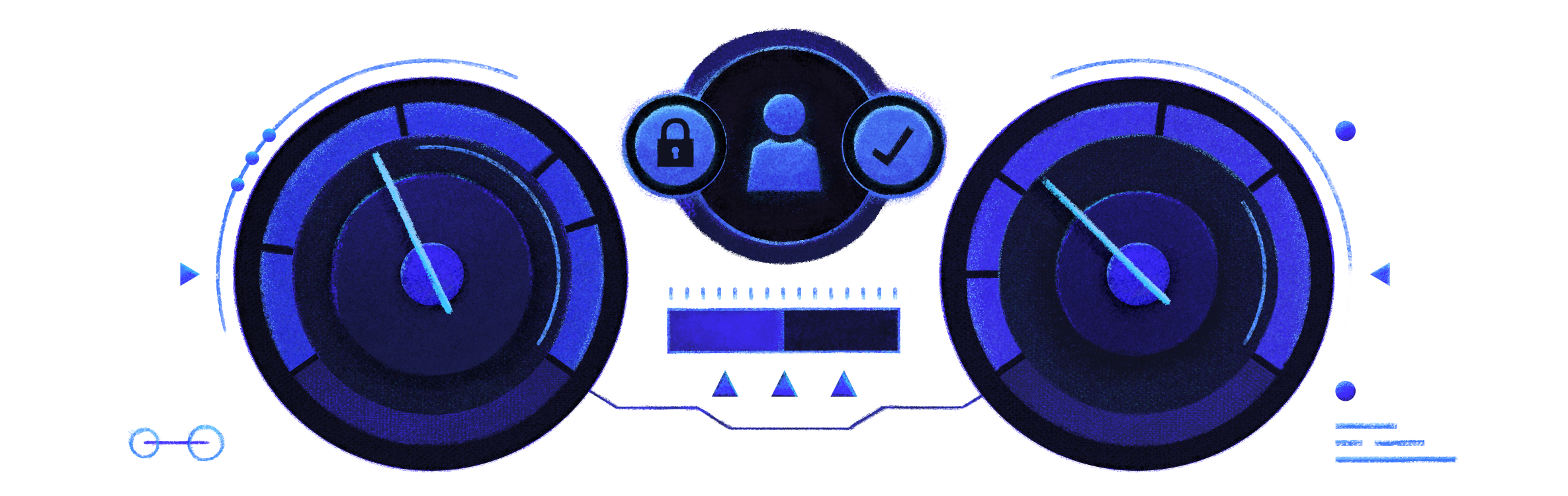 Illustration of a car velocity and acceleration panel