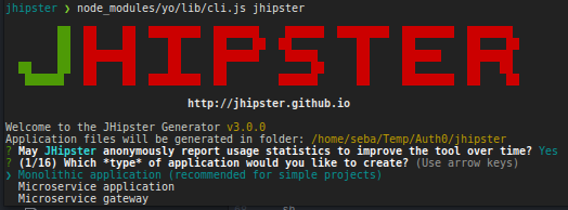 JHipster screenshot