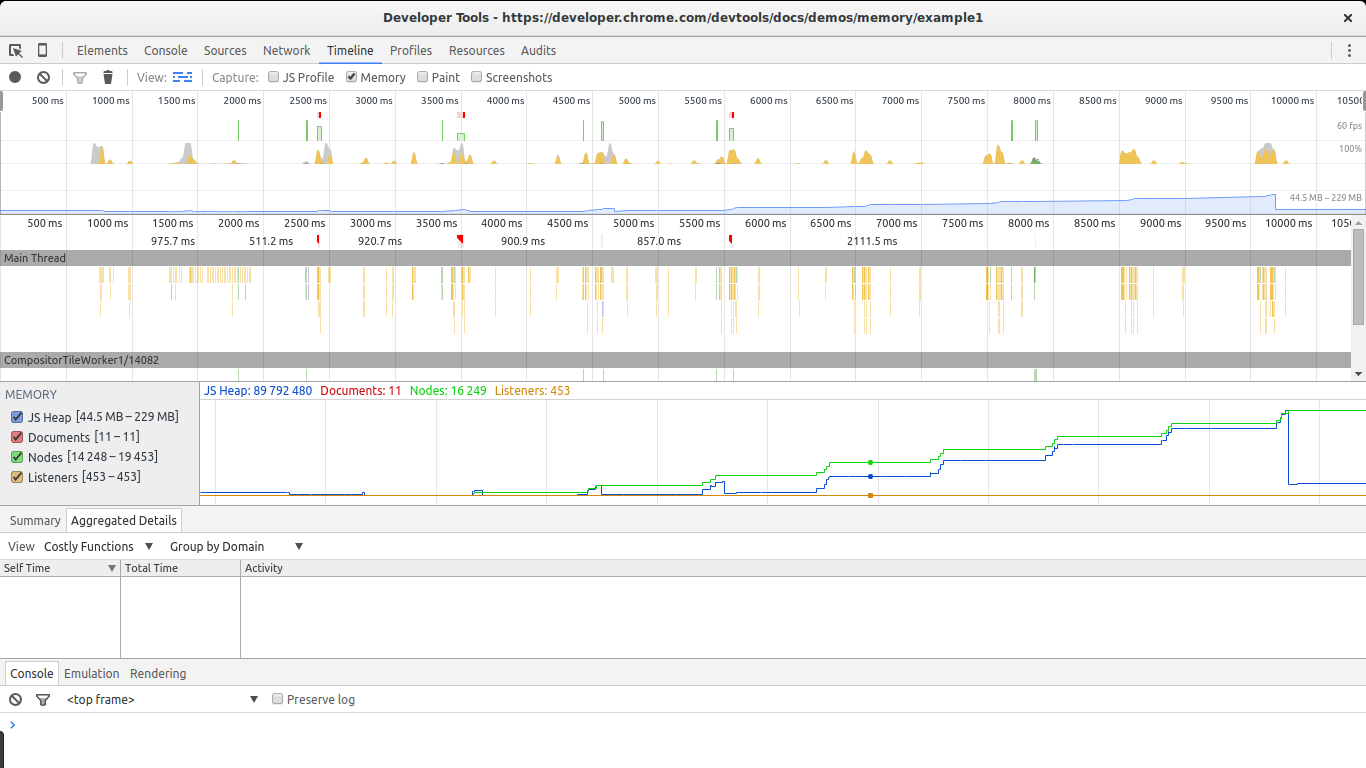 Google Dev Tools Timeline in Action