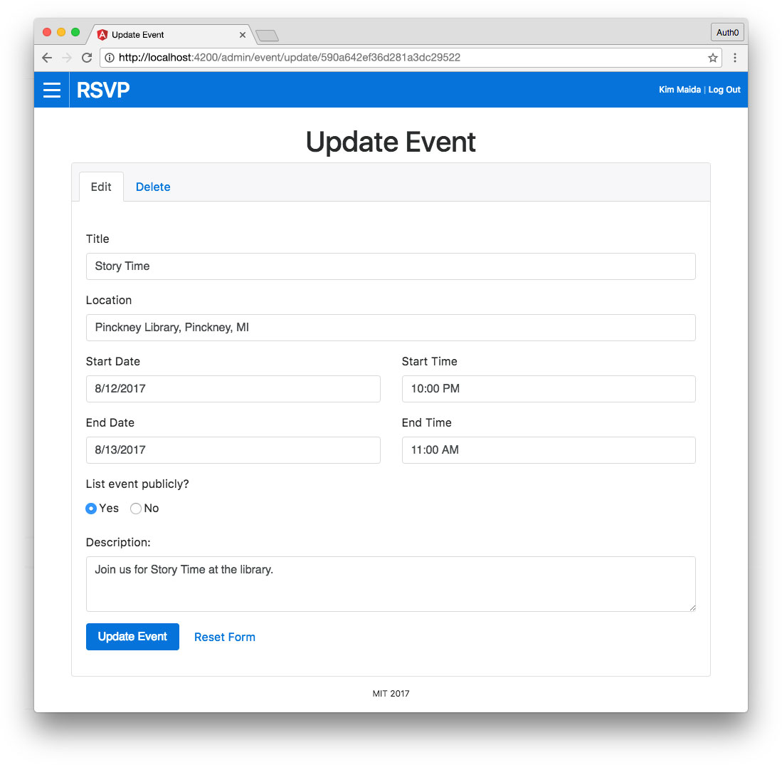 Angular tabs with Bootstrap update event reactive form