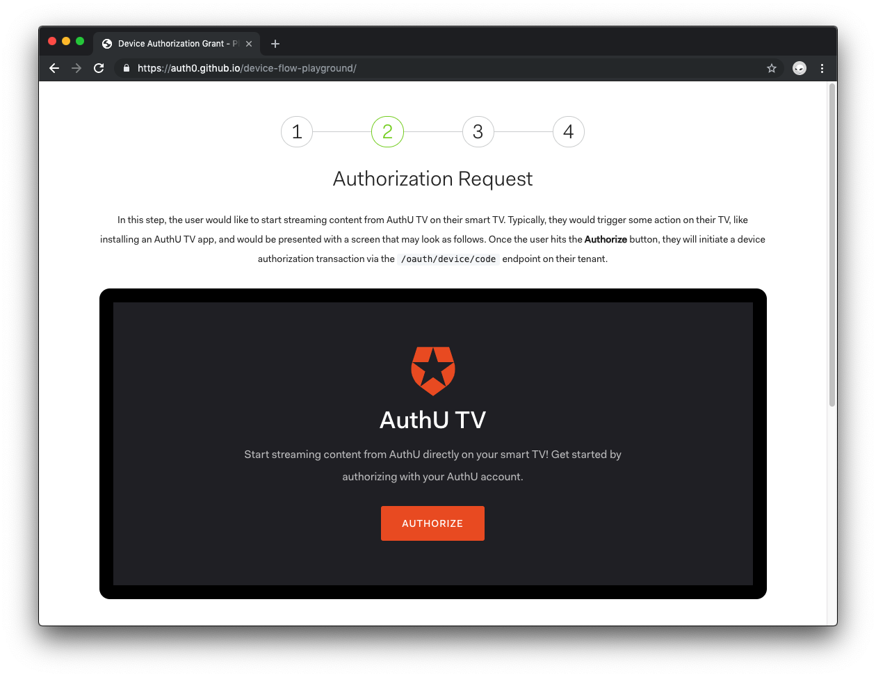Auth0 Device Flow: authorization request