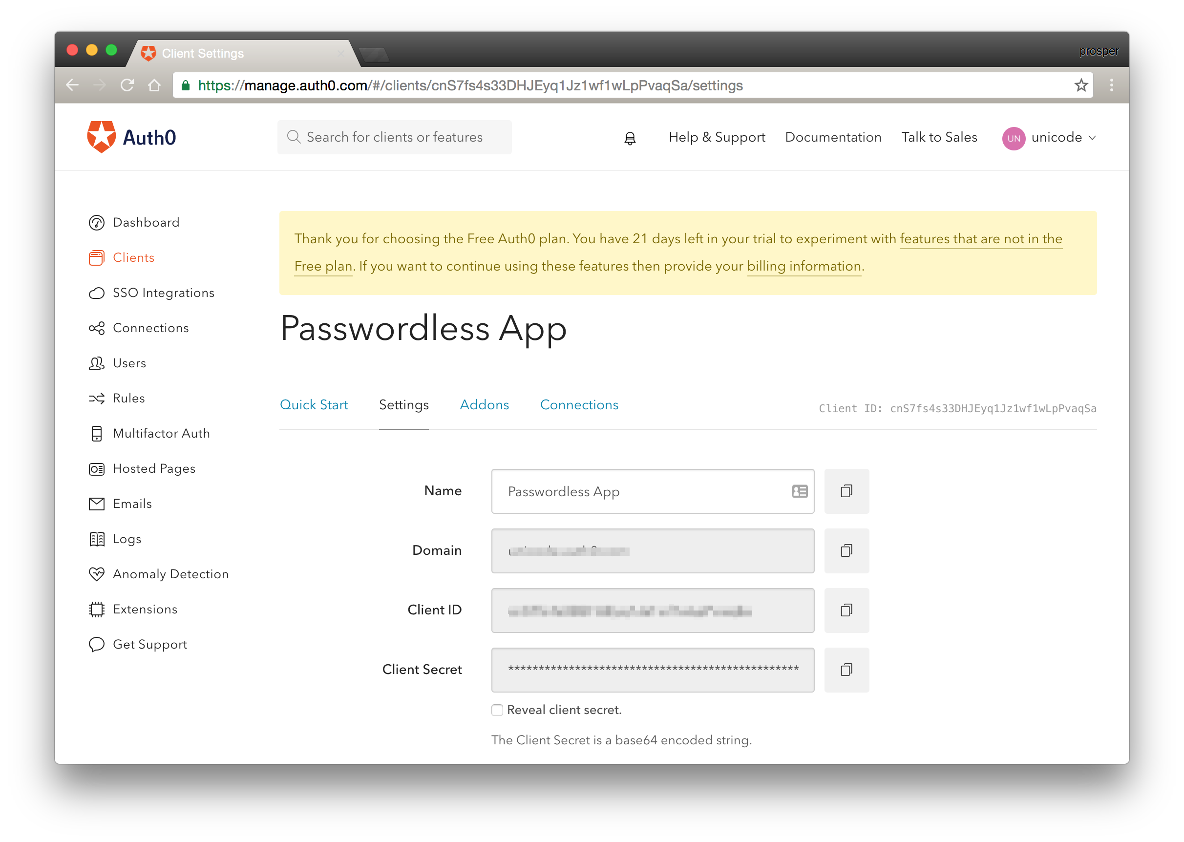 Passwordless Authentication Settings