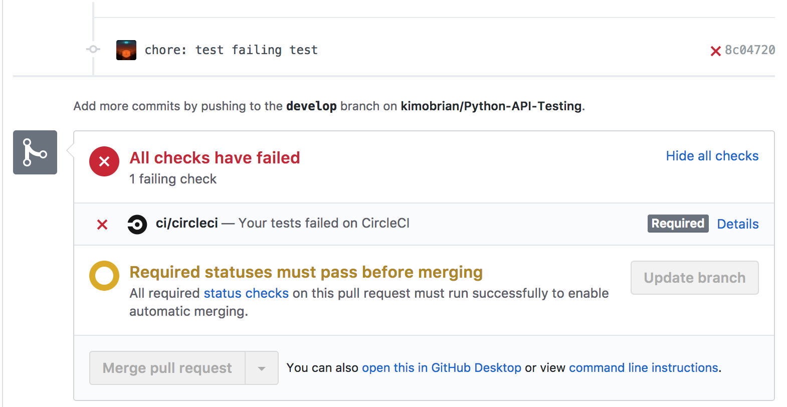 Circle CI failing checks