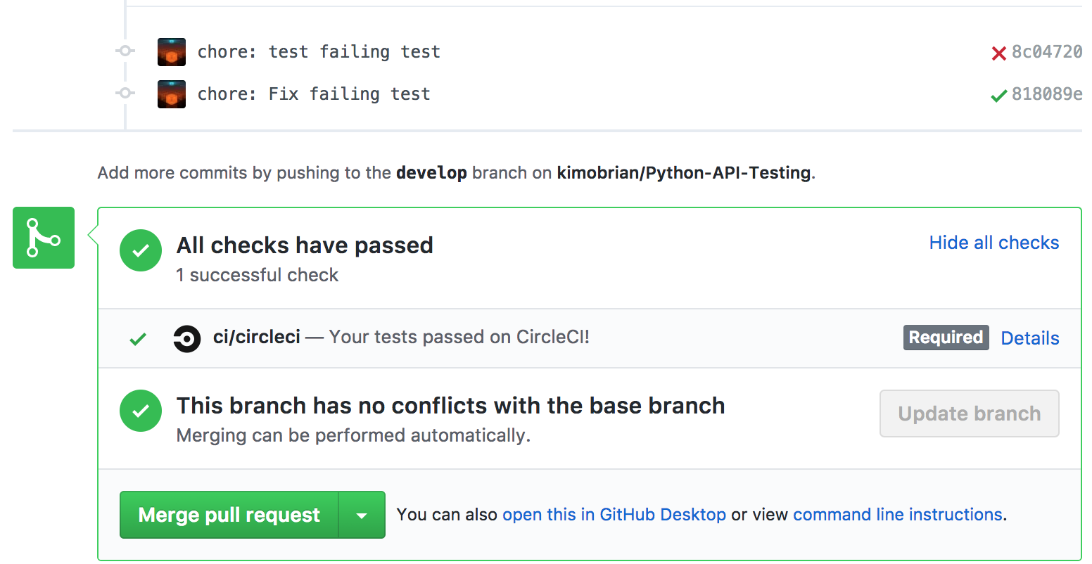 Circle CI passing checks