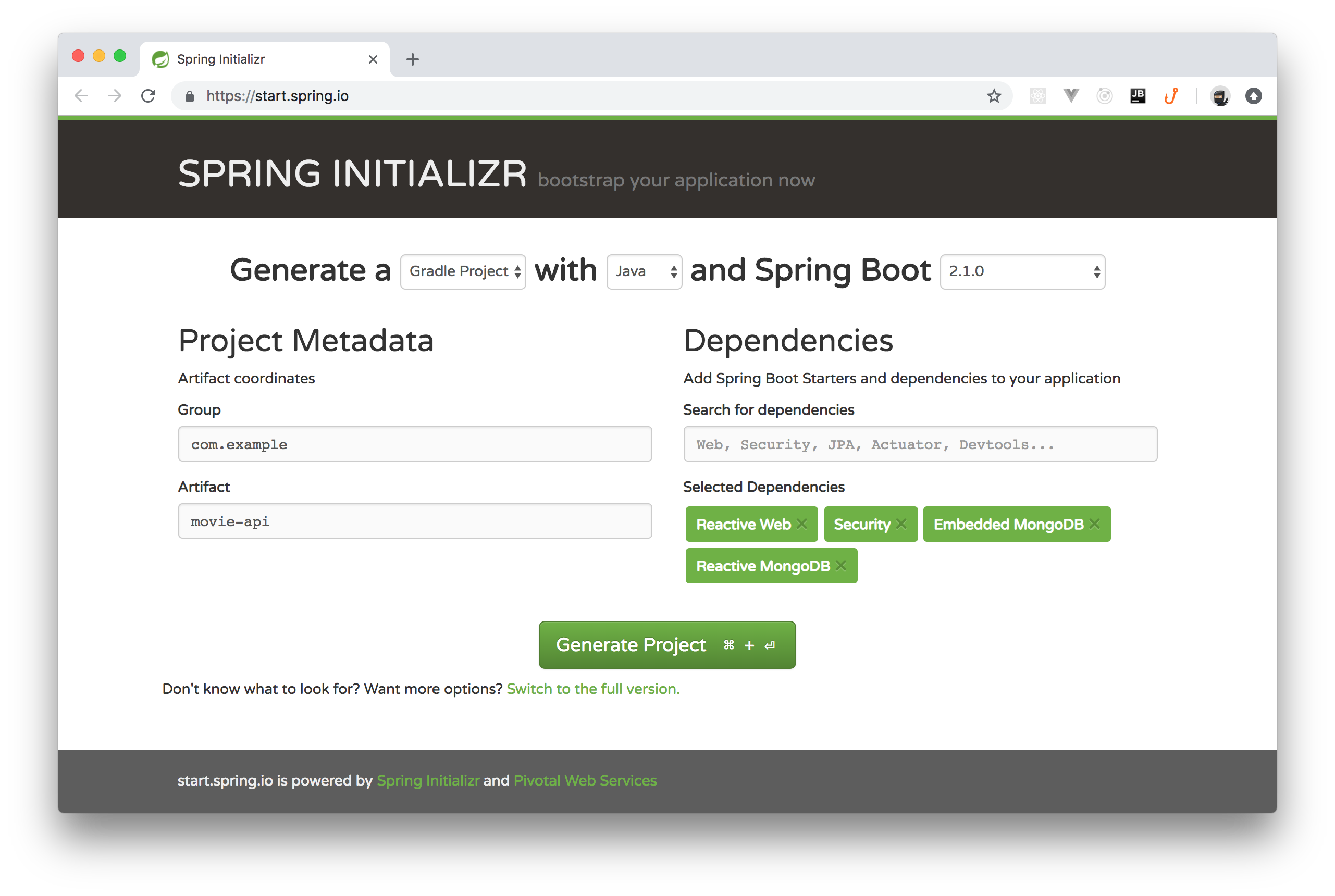 reactive spring example