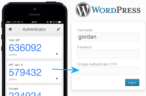 Google Authenticator 2FA on WordPress login