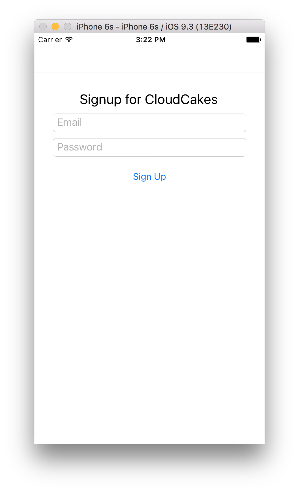 CloudCakes Signup Page
