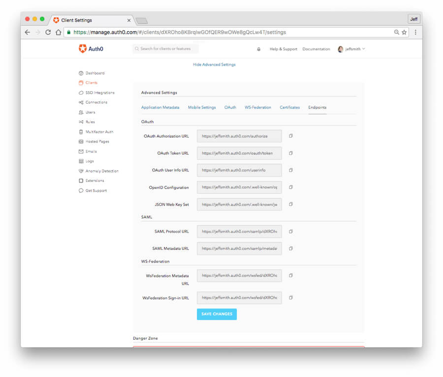 Save Changes in Endpoint