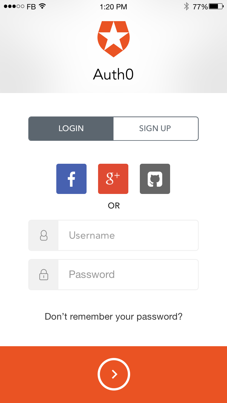 Mobile example screenshot