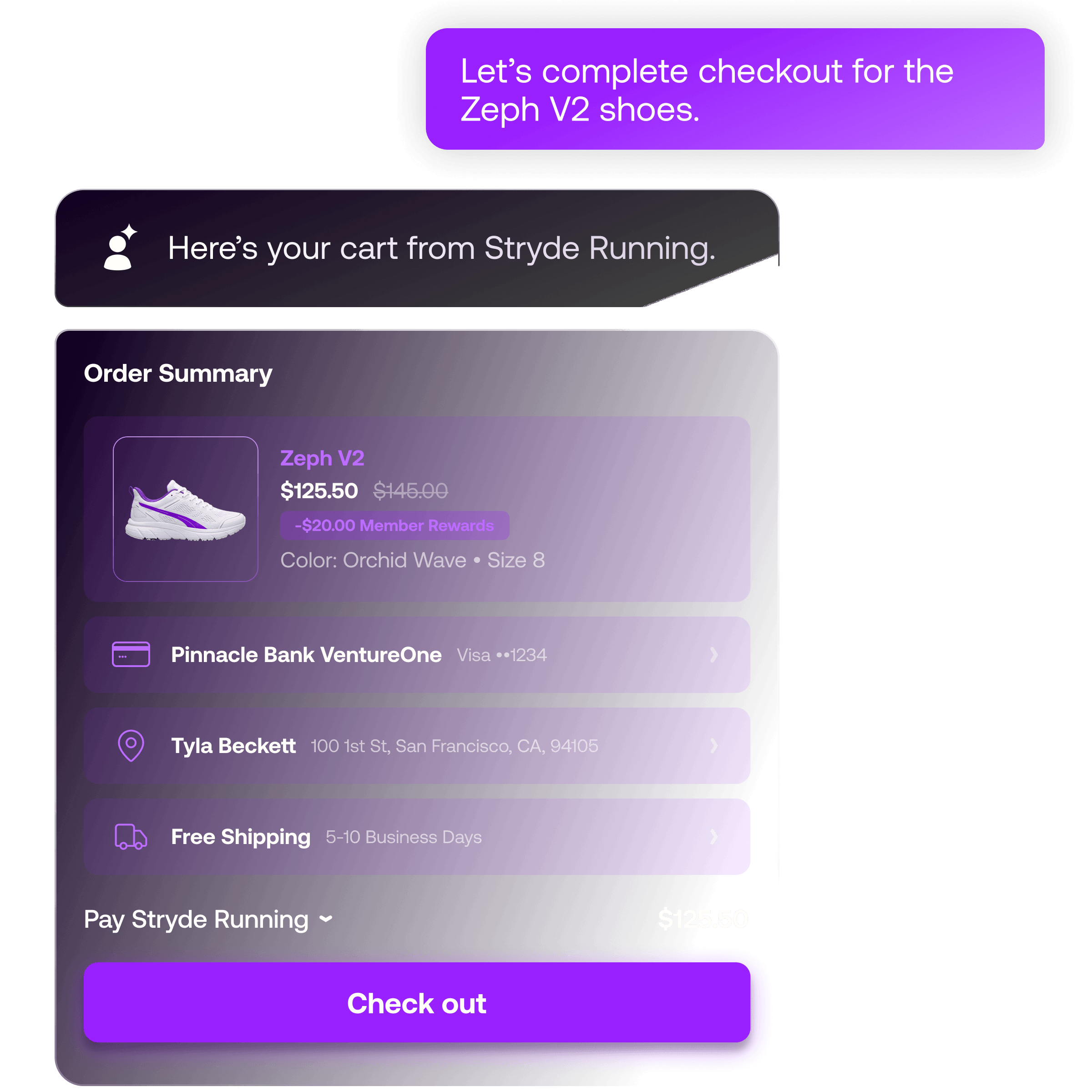 AI assistant enabling fast secure personalized retail checkout experience