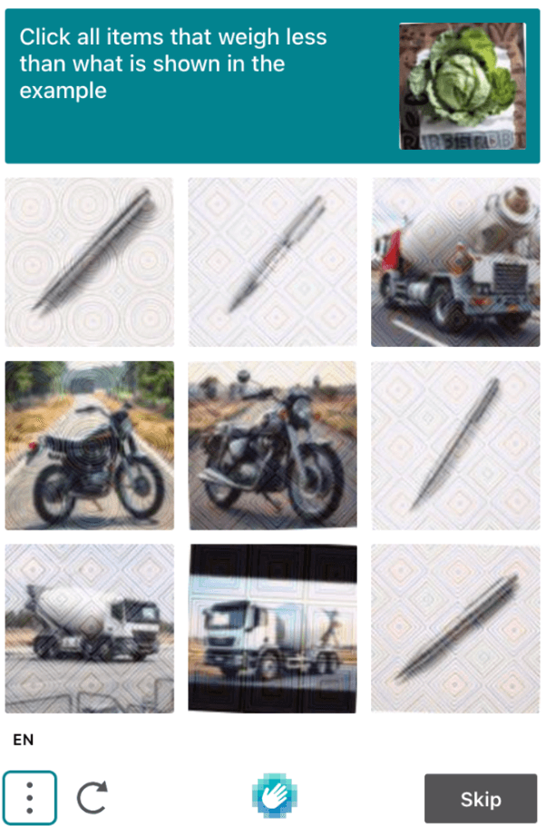 Example of a captcha