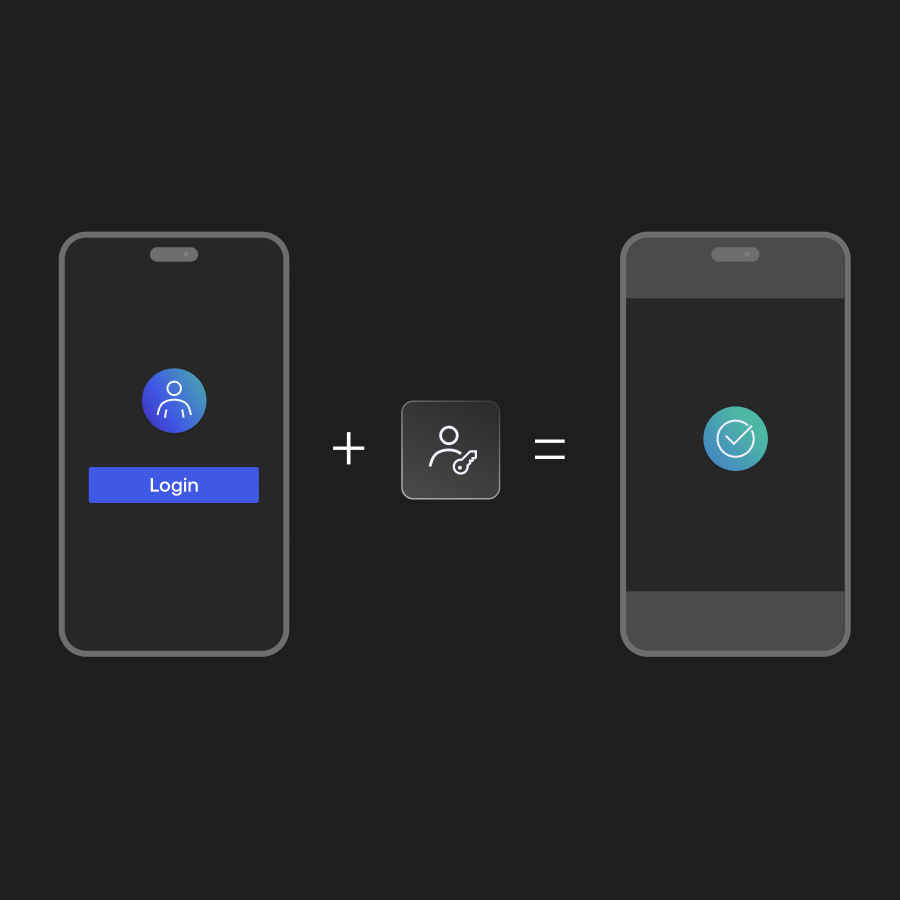 Simple graphic showing a login using passkeys