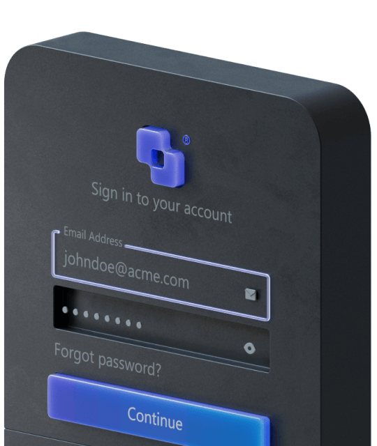 3D login box