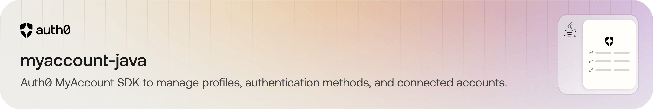 Java SDK for Auth0 My Account