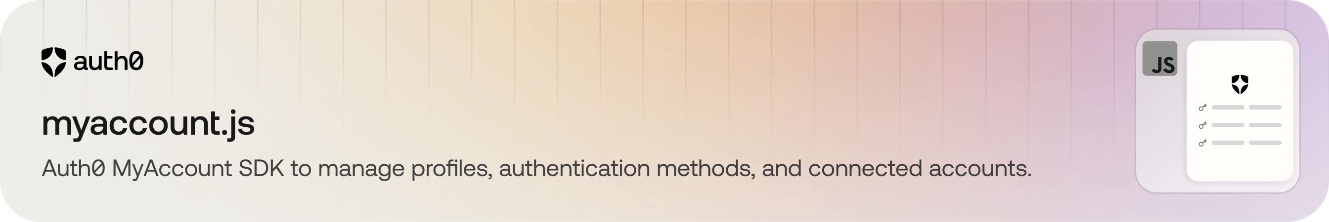 Auth0 MyAccount SDK for JavaScript/TypeScript