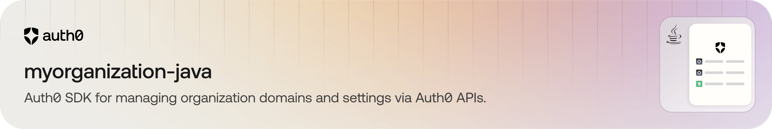 Java SDK for Auth0 MyOrganization