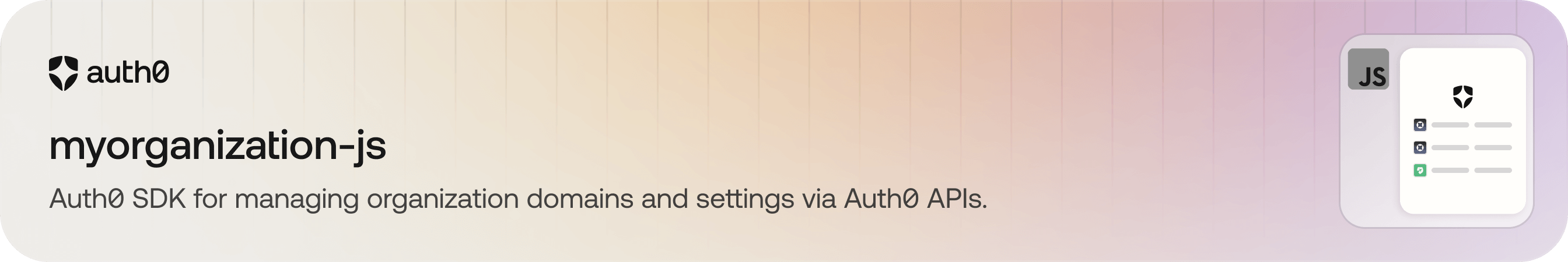 Auth0 MyOrganization SDK for JavaScript/TypeScript
