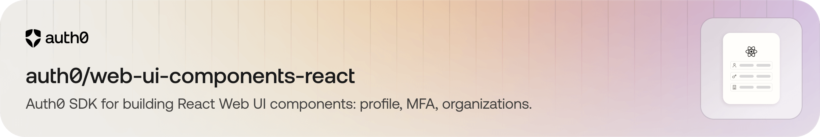 Auth0 React Web Universal Components SDK for JavaScript/TypeScript